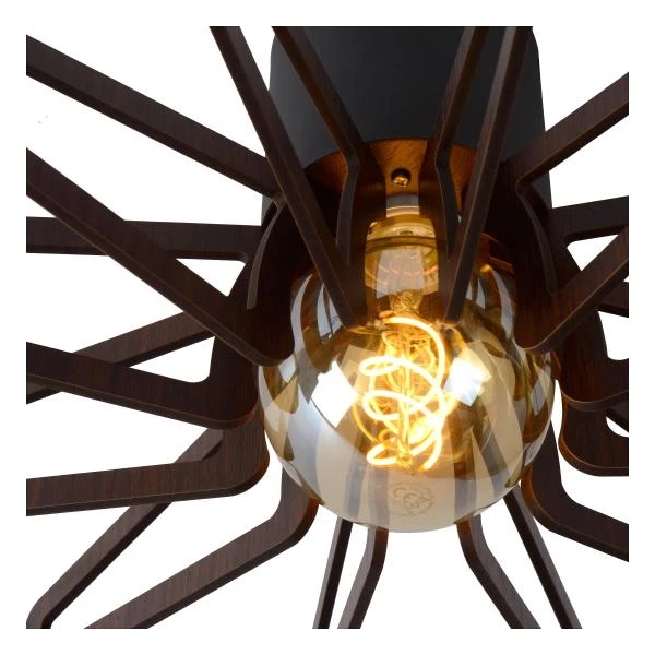Lucide ZIDANE - Lámpara de techo - Ø 45 cm - 1xE27 - Negro - detalle 1